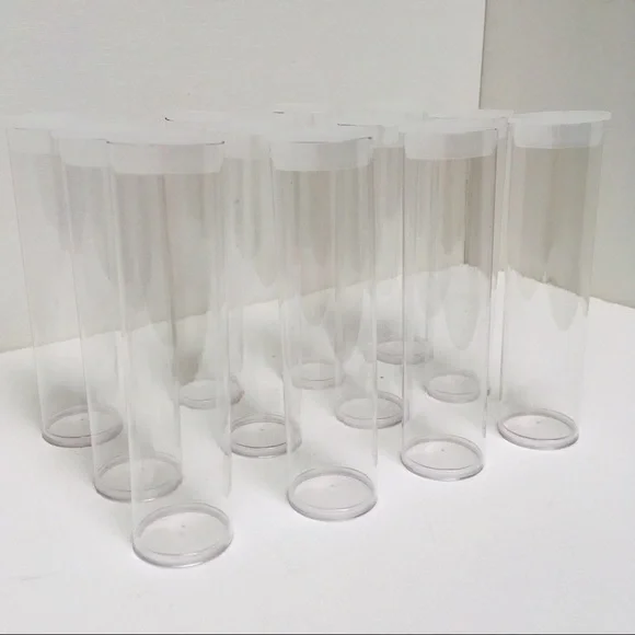 NEW lot of (100) 6-inch Clear Plastic Storage Tubes with Caps (1.25" Diameter) - Picture 5 of 9